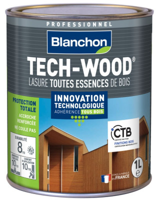 Lasure Tech-Wood chêne foncé bidon 1 litre 1220482 BLANCHON
