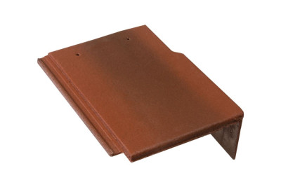 Tuile de rive universelle droite Innotech 10036684 - béton rouge vieilli - 14,5x33,3x42 cm MONIER