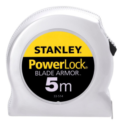 Mètre ruban Powerlock Blade Armor - Longueur 5 m - largeur 25 mm STANLEY