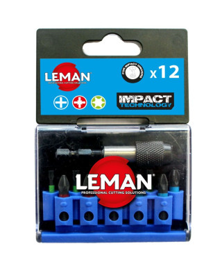 Coffret embouts Impact 10 pièces + porte-embout magnétique LEMAN