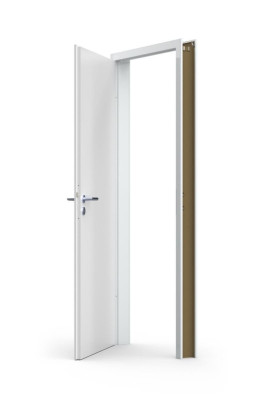 Chambranle pour porte à recouvrement à 2 fiches - 204x93 cm - PD - mur de 70/75 mm - prépeint THEUMA