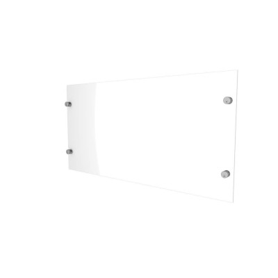 Panneau de protection pour garde-corps - verre synthétique - avec 4 supports gris - H. 470 mm - L. 940 mm - ép. 4 mm KORDO