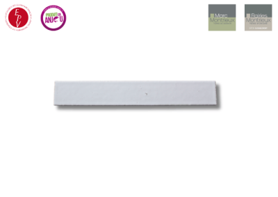 Plaquette de parement blanc brillant Bi-cuisson 5 x 33,5 x 1,2 cm - RAIRIES MONTRIEUX
