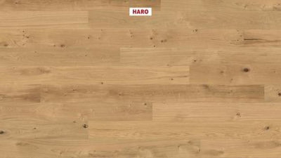PARQUET CHENE AUTHENTIQUE VERNIS EXTRA MAT BROSSE 2 CHANFREINS 12x180x2200 9 LAMES HARO