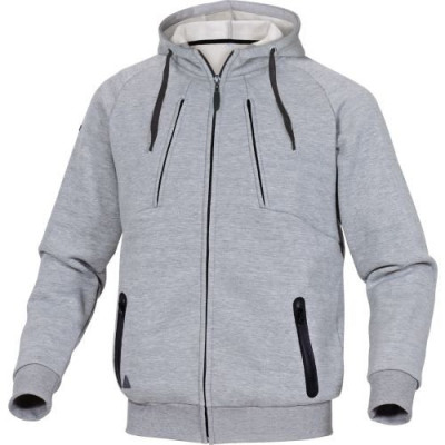 VESTE SWEAT MOLLETON POLY/COTTON ZIPPE ANZIO GRIS TAILLE L DELTAPLUS
