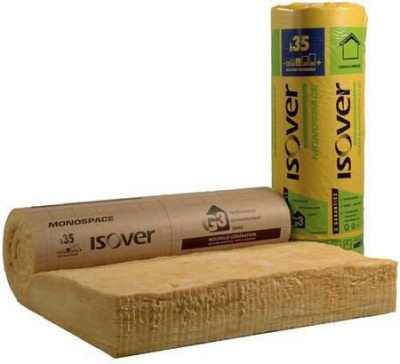 LAINE DE VERRE REVETU MONOSPACE 35 EPAISSEUR 75 MM ROULEAUX DE 8,10x1,20 ML R2,10 m² ISOVER