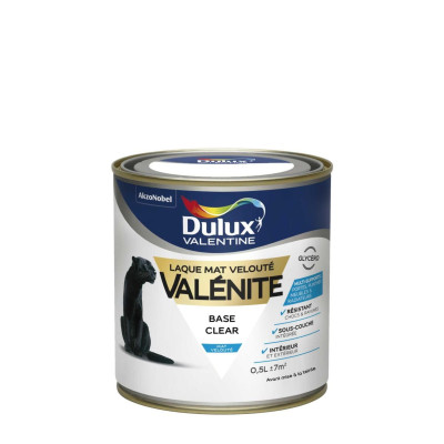 LAQUE GLYCERO MAT 0,5 L BASE CLAIRE VALENITE DULUX VALENTINE