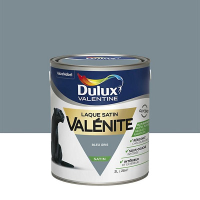 LAQUE GLYCERO SATIN 2 L BLEU GRIS VALENITE DULUX VALENTINE