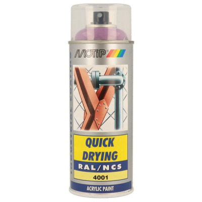 PEINTURE AEROSOL 400ML RAL 4001 LILAS ROUGE BRILLANT MOTIP