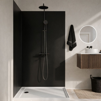 Pack 2 Panneaux Muraux en Aluminium Noir 90+120x210cm + Profilés Noir - WALL'IT