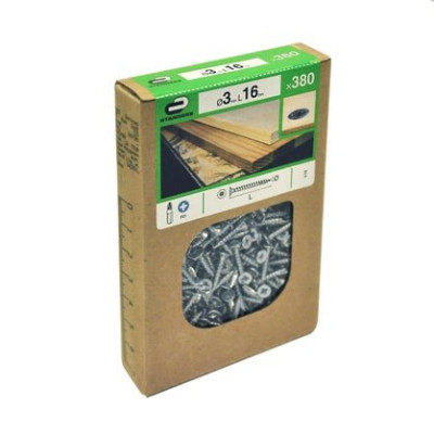 VIS AGGLO TETE FRAISEE POZIDRIV 3x16 MM ACIER BOITE DE 380 STANDERS
