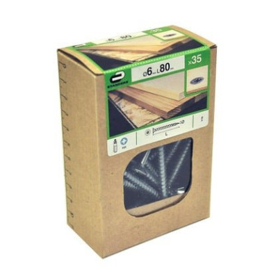 VIS AGGLO TETE FRAISEE POZIDRIV 6x80 BOITE DE 35 STANDERS