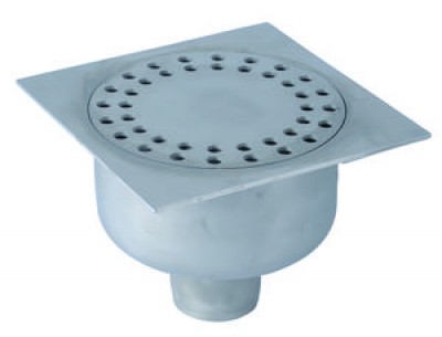 Siphon 200x200mm diamètre 63mm trous ronds garde d’eau 50mm TECHNEAU