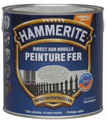 PEINTURE ANTIROUILLE 2.5 L BLANC FORGE HAMMERITE
