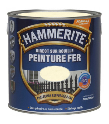 PEINTURE ANTIROUILLE 2.5 L BLANC MARTELE HAMMERITE
