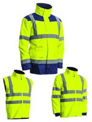 PARKA 4/1 HAUTE VISIBILITE JAUNE/MARINE XL COVERGUARD
