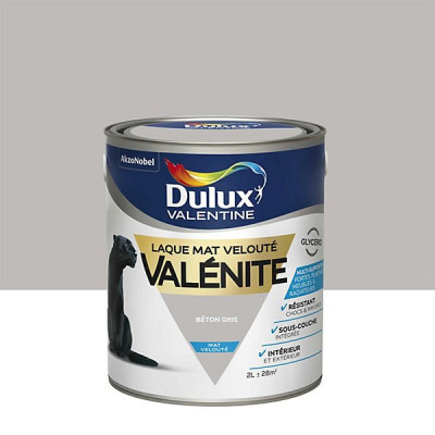 LAQUE GLYCERO MAT 2 L GRIS BETON VALENITE AKZO NOBEL