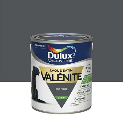 LAQUE GLYCERO SATIN 2 L GRIS FONCE VALENITE AKZO NOBEL