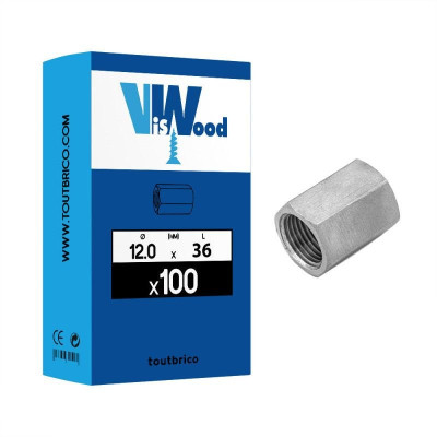 MANCHON HEXAGONAUX 12x40 MM ZINGUE VISWOOD