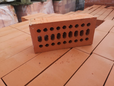 Brique de parement perforée Montvaloir en terre cuite 21,5 x 10,25 x 6,5 cm - RAIRIES MONTRIEUX