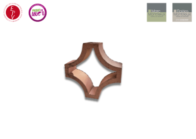 Claustra losange Montlouis en terre cuite 28 x 28 x 9 cm - RAIRIES MONTRIEUX