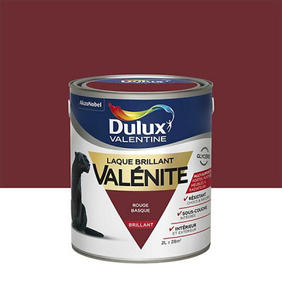 LAQUE GLYCERO BRILLANT 2 L ROUGE BASQUE VALENITE DULUX VALENTINE