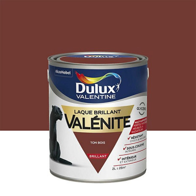 LAQUE GLYCERO BRILLANT 2 L TON BOIS VALENITE DULUX VALENTINE