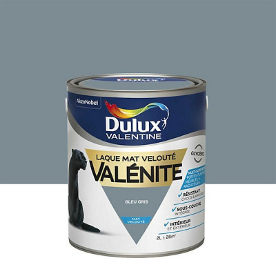 LAQUE GLYCERO MAT 2 L BLEU GRIS VALENITE DULUX VALENTINE