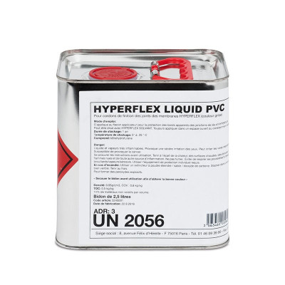 Hyperflex liquide pvc gris bidon 2,5 l un 1133 adhésifs contenant un liquide inflammable (pression de vapeur à 50 °c supérieure à 100 kpa), 3, ii, (d/e) pt éclair -17°c 3240001 AXTER