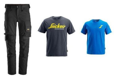 Pack pantalon 6341 noire taille 46 + 2 T-shirts taille L FRA63410400054 SNICKERS