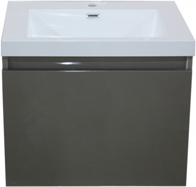 Meuble sous-vasque PRIMEO 60cm suspendu 2 tiroirs gris