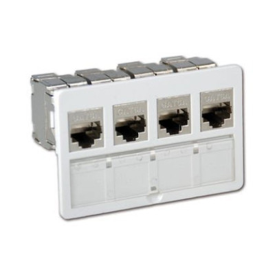 Bloc de 4 connecteurs modulaires RJ45 catégorie 6 OHMTEC