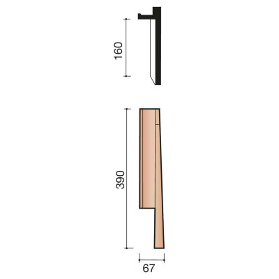 Rive individuelle droite VB2 Droite ardoisé MVBD 7070 14901102 KORAMIC