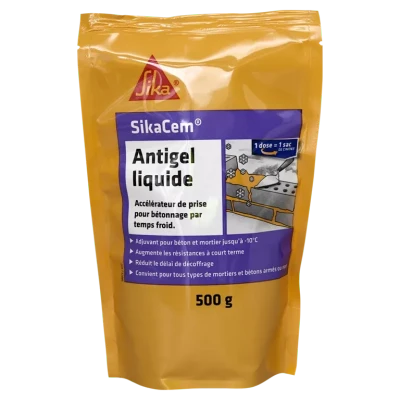 SikaCem Antigel liquide Hydrofuge de masse liquide pour béton et mortier carton de 12x500GR - SIKA