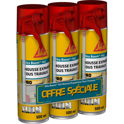 SikaBoom-142 Mousse Expansive tous Travaux, Carton de 12 bombes de 500Ml SIKA