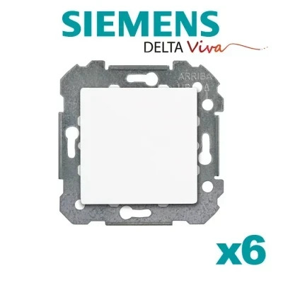 Lot 6 interrupteurs va-et-vient à clipser Delta Viva blanc - Siemens