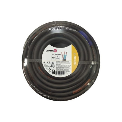 CABLE ELECTRIQUE HO7RN-F 3G2,5 NOIR 10 M LEXMAN