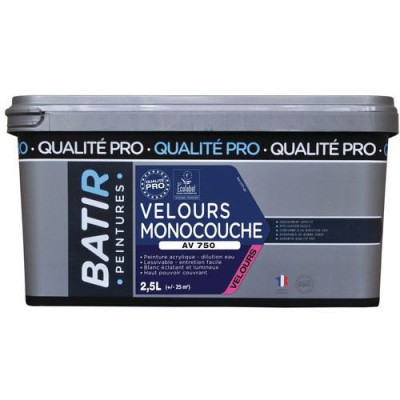 Peinture velours AV750 2.5 L blanc BATIR