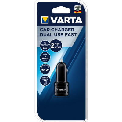 ADAPTATEUR ALLUME-CIGARE 12/24 V 2 PORTS USB VARTA