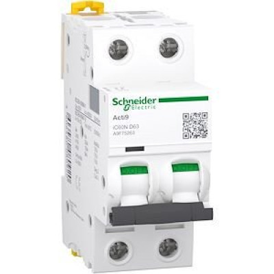 Disjoncteur - 2P - 63A - Courbe D - 400Vca - 6000A/10kA Acti9 iC60N SCHNEIDER ELECTRIC