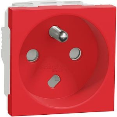 Unica - prise 2P+T - FR - 90° vis détrompage mécanique Rouge mécanisme seul SCHNEIDER ELECTRIC