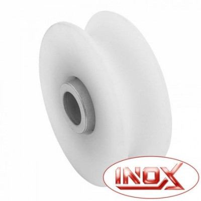Roue gorge U sur roulement pour portail 20 mm Ø 80 mm nylon + inox ESTEBRO