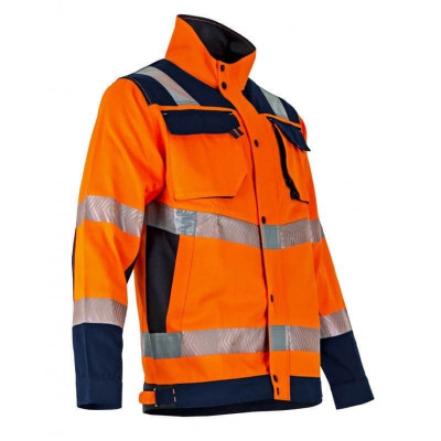 BLOUSON HAUTE VISIBILITE ORANGE/MARINE AMPOULE TAILLE L LMA