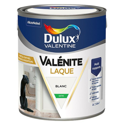 LAQUE GLYCERO SATIN 2 L BLANC VALENITE DULUX VALENTINE