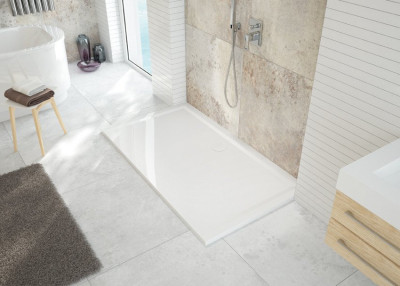 RECEVEUR SPACE MINERAL RECTANGLE 80X170 ANTIDERAPANT GRIS CLAIR