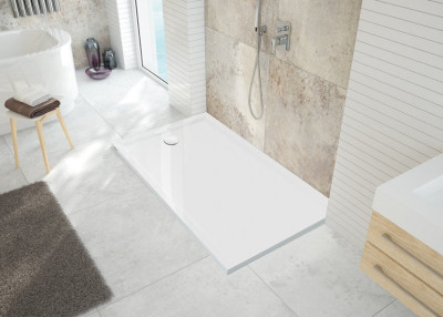 RECEVEUR SPACE MINERAL S RECTANGLE 90X160 ANTIDERAPANT GRIS CLAIR