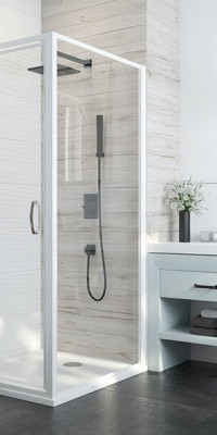 PAROI ATOUT 3 FIXE 90 VERRE TRANSPARENT PROFILE BLANC
