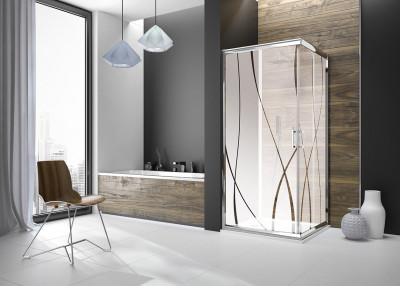 PAROI TYXO ANGLE P.COUL 80X80 VS ARGT BRILLLANT