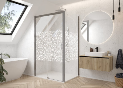 PAROI ARTY FIXE POUR PORTES COULISSANTES FACE 70 VS W23 ARGENT SATIN