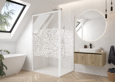 PAROI ARTY FIXE POUR PORTES COULISSANTES FACE 90 VS W23 PROFILE BLANC MAT